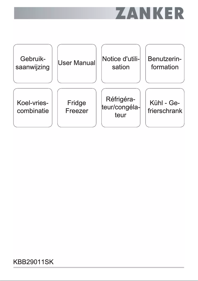 Page n°1 - Manuel utilisateur Zanker KBB29011SK