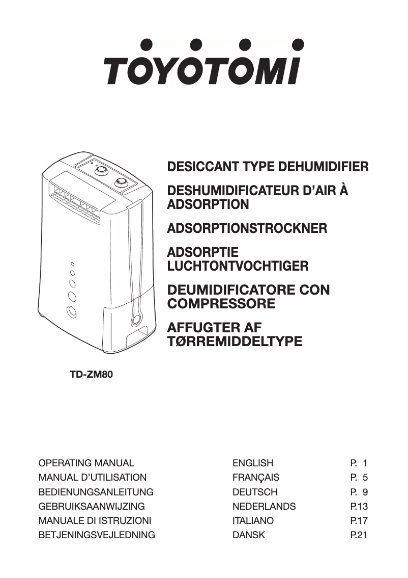 Página 1 del manual Manual de usuario Toyotomi TD-ZM80
