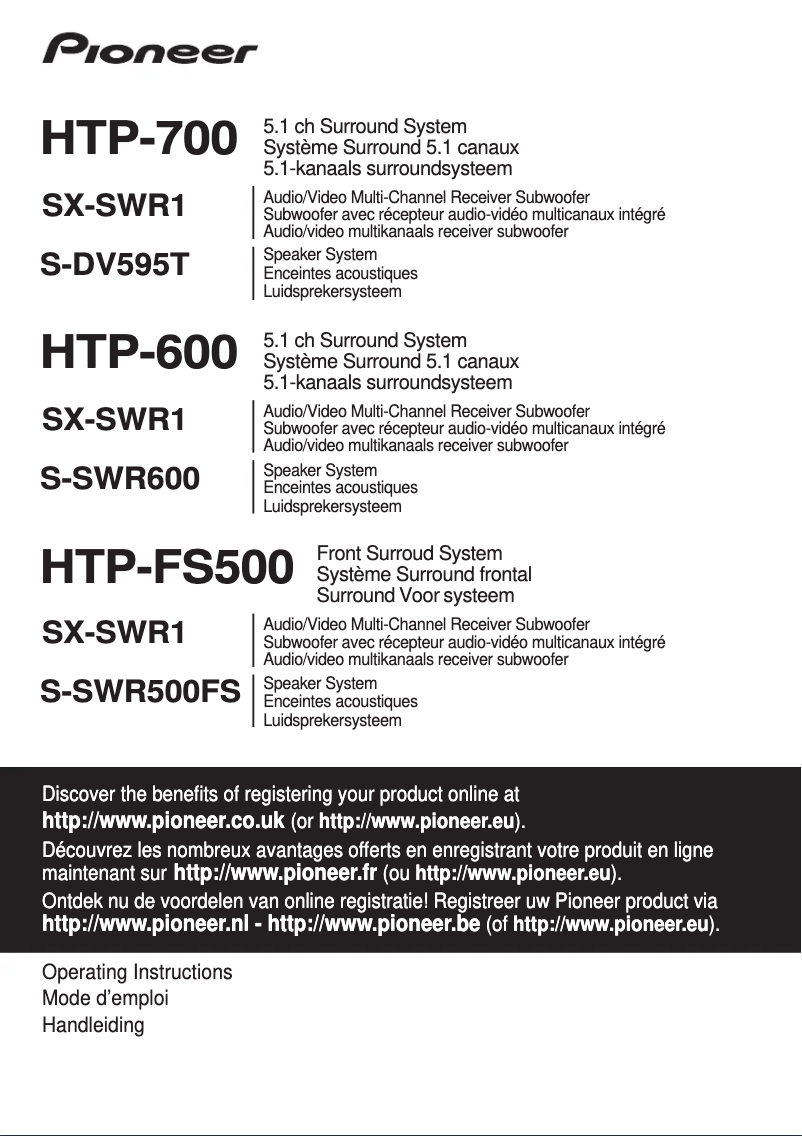 Page n°1 - Manuel utilisateur Pioneer HTP-FS500