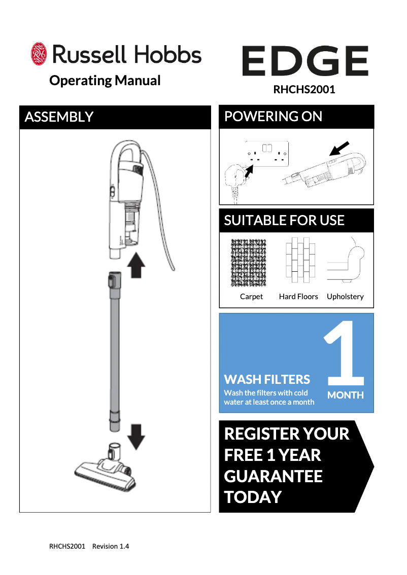 Page n°1 - Manuel utilisateur Russell Hobbs RHCHS2001