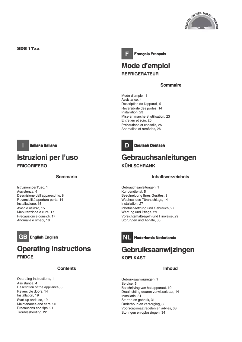 Page n°1 - Manuel utilisateur Hotpoint Ariston SDS 1721 V/HA