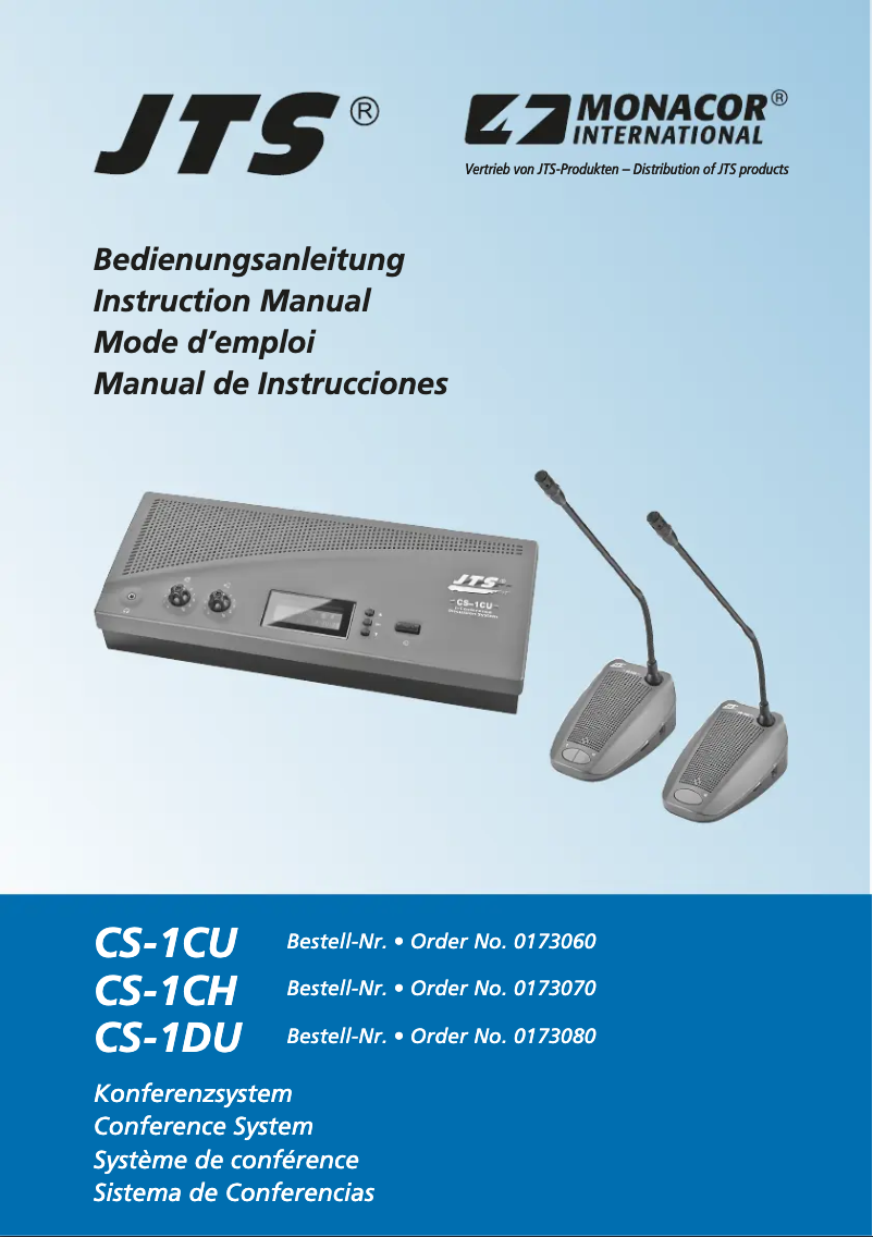 Page n°1 - Manuel utilisateur Monacor CS-1DU