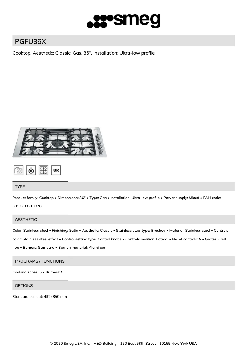 Image de la première page du manuel de l'appareil PGFU36X