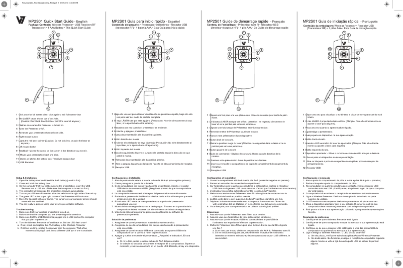 Image de la première page du manuel de l'appareil MP2S01-2N