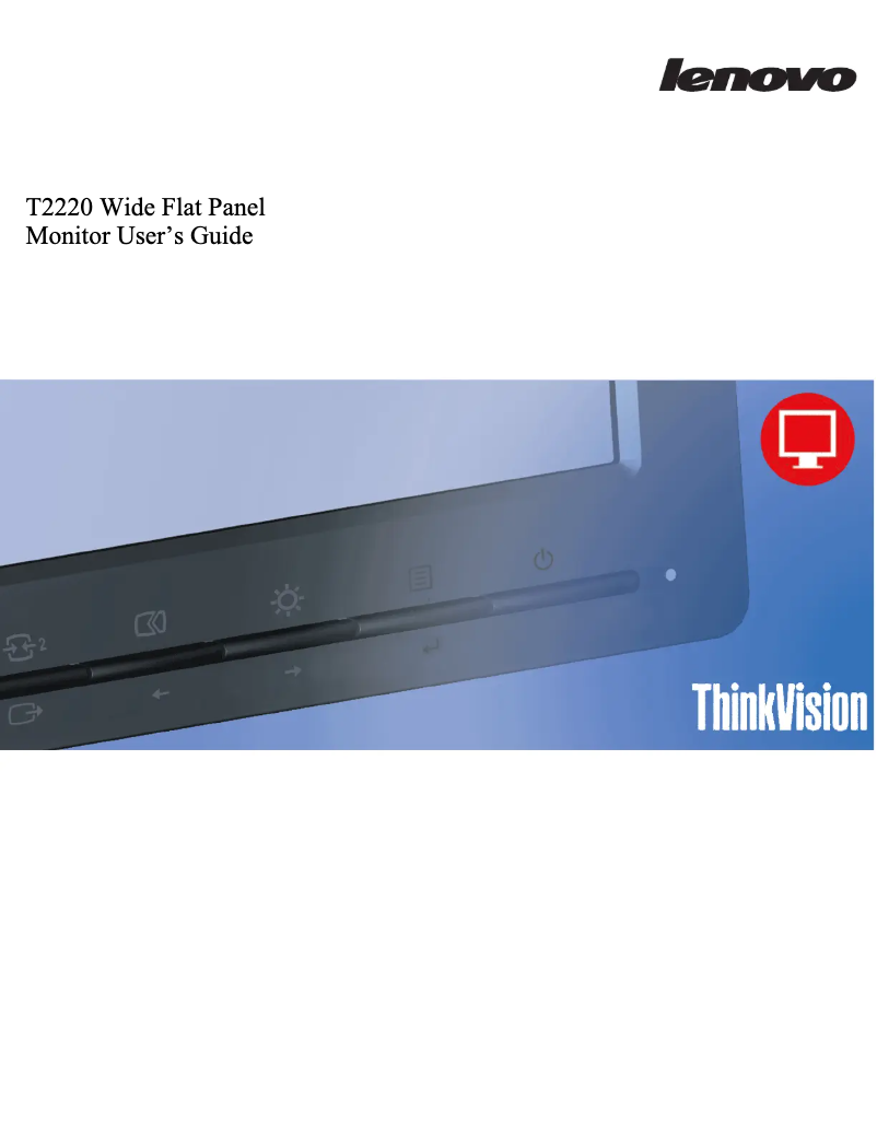 Image de la première page du manuel de l'appareil ThinkVision T2220