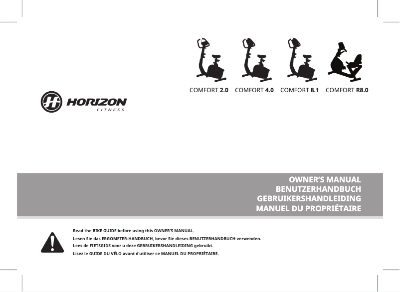 Page 1 de la notice Manuel utilisateur Horizon Fitness Paros 2.0
