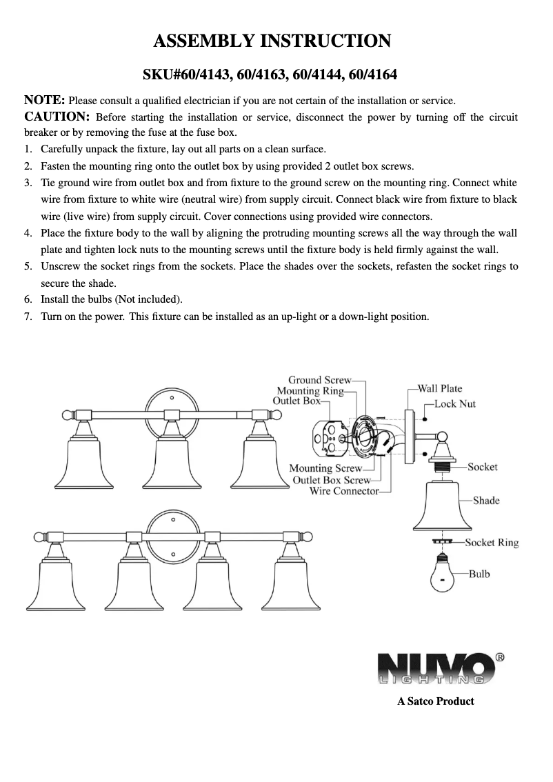 Page n°1 - Manuel utilisateur NUVO Surrey 60/4143
