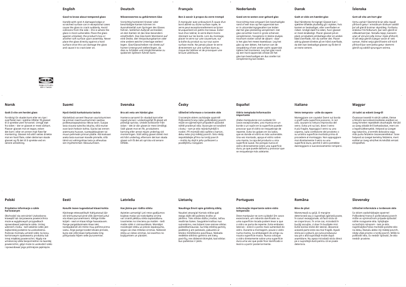 Page 1 de la notice Manuel utilisateur Ikea GULLABERG 105.694.35