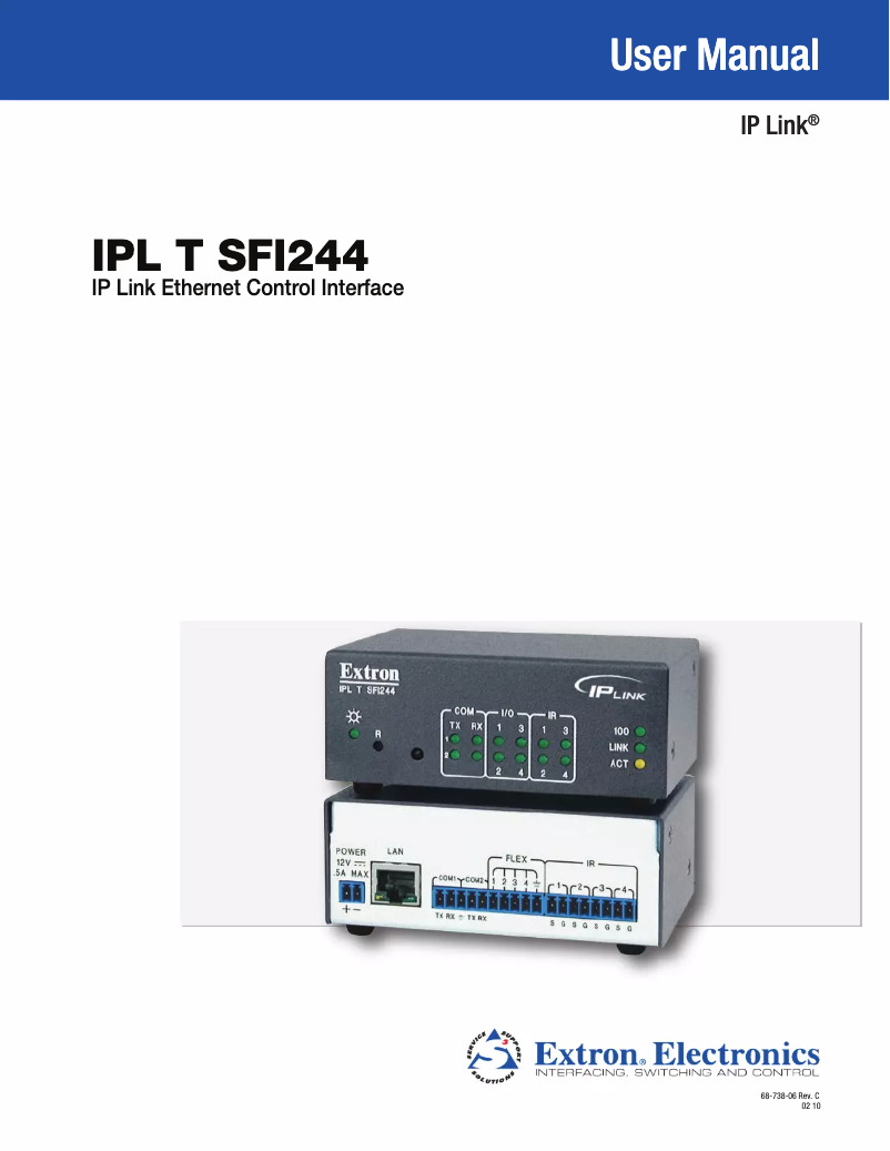 Page n°1 - Manuel utilisateur Extron IPL T SFI244