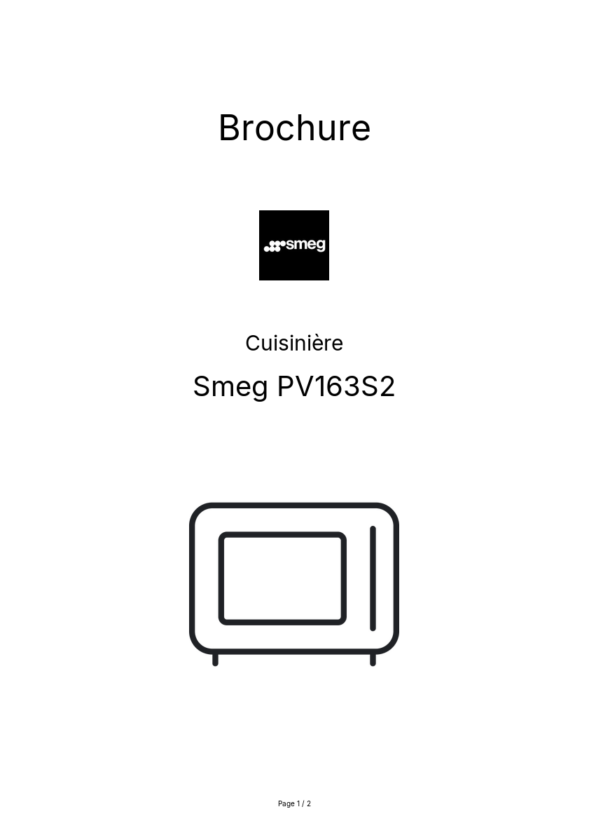Page n°1 - Brochure Smeg PV163S2