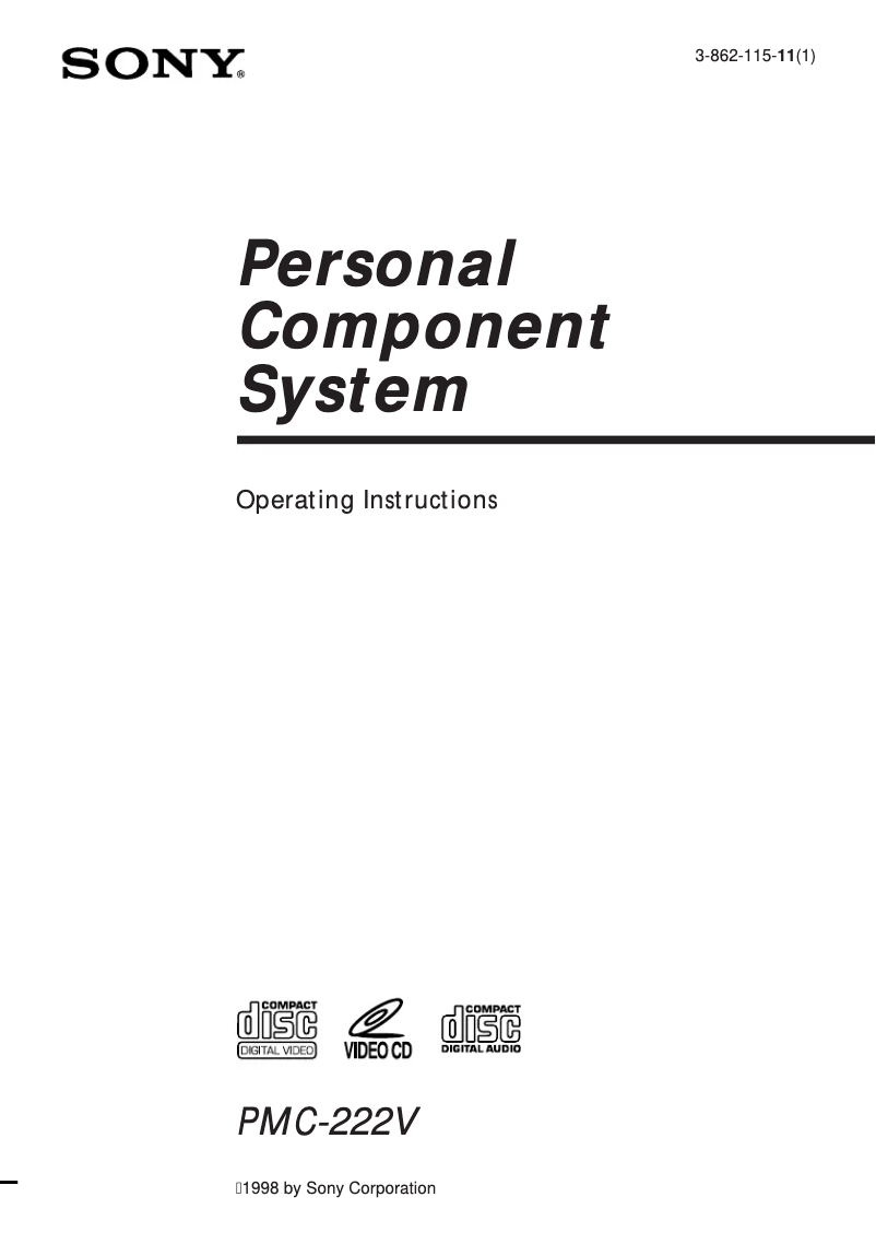 Page 1 de la notice Manuel utilisateur Sony PMC-222V