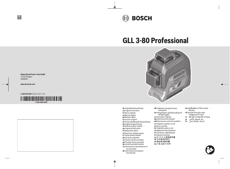 Imagen de la primera página del manual del dispositivo GLL 3-80 Professional