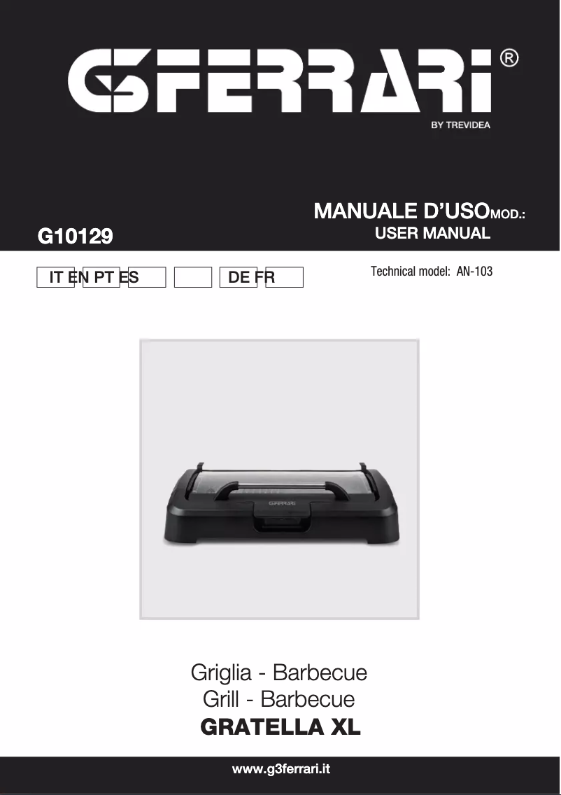 Page n°1 - Manuel utilisateur G3 Ferrari Gratella XL G10129