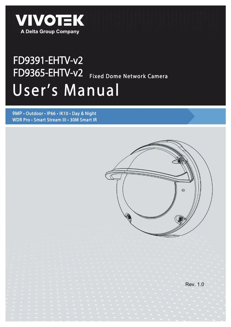 Page 1 de la notice Manuel utilisateur Vivotek FD9391-EHTV