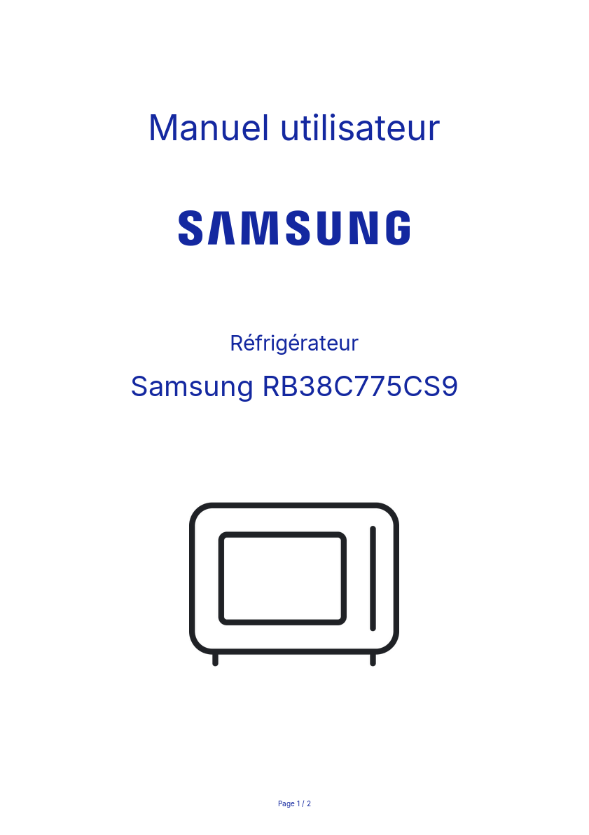 Image de la première page du manuel de l'appareil RB38C775CS9
