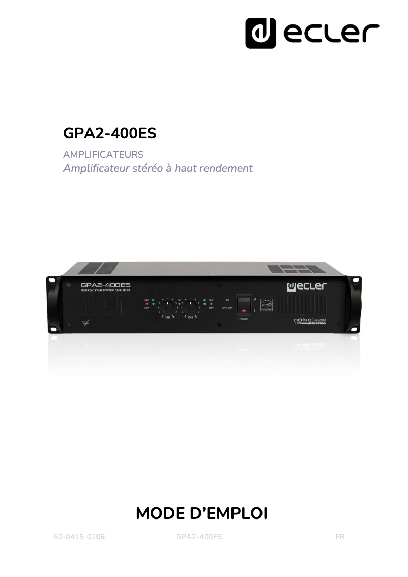 Image de la première page du manuel de l'appareil GPA2-400ES