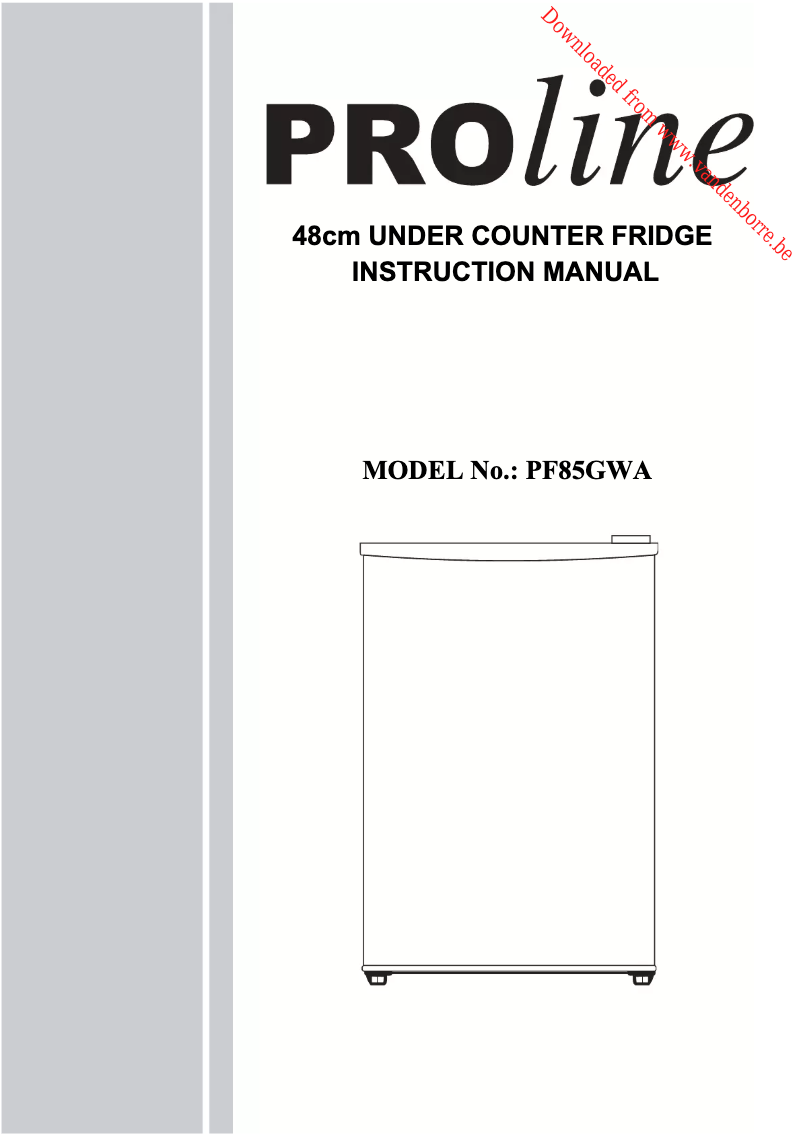 Page 1 de la notice Manuel utilisateur Proline PF85GWA