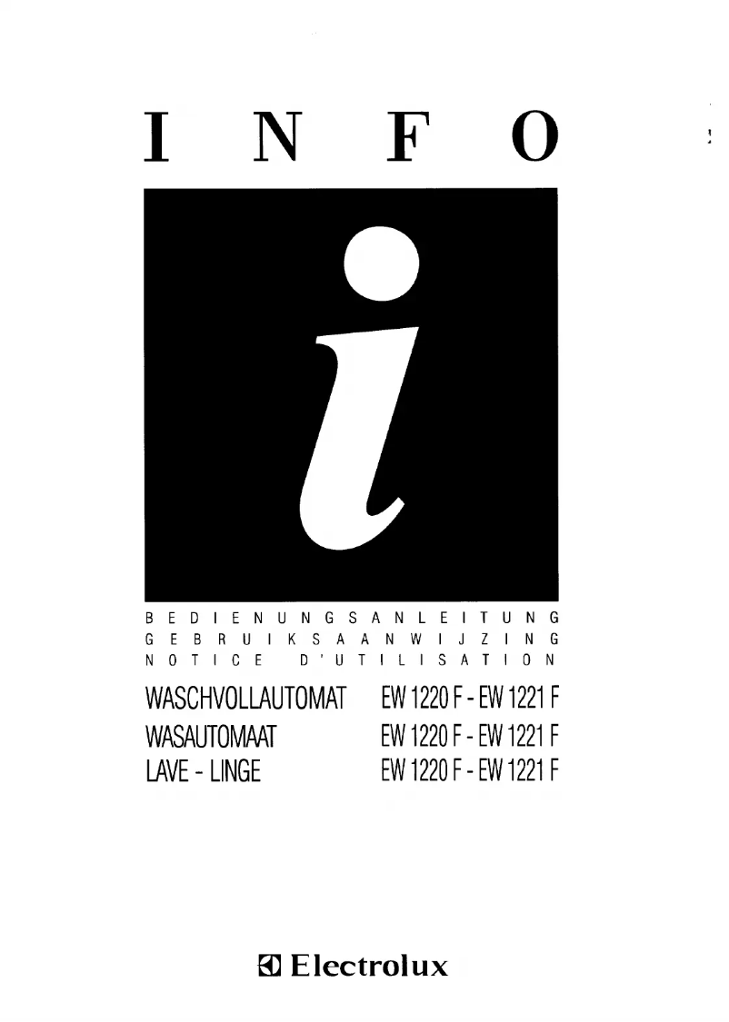 Image de la première page du manuel de l'appareil EW 1220F