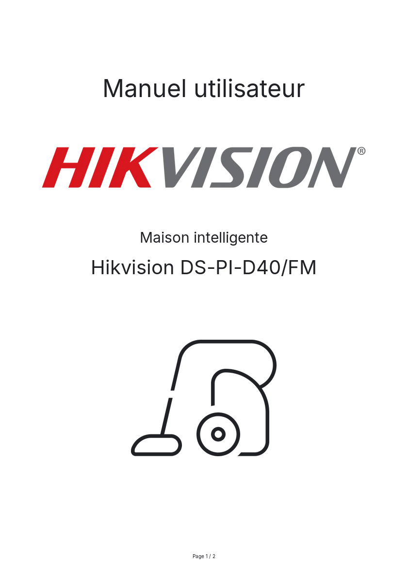 Page n°1 - Manuel utilisateur Hikvision DS-PI-D40/FM