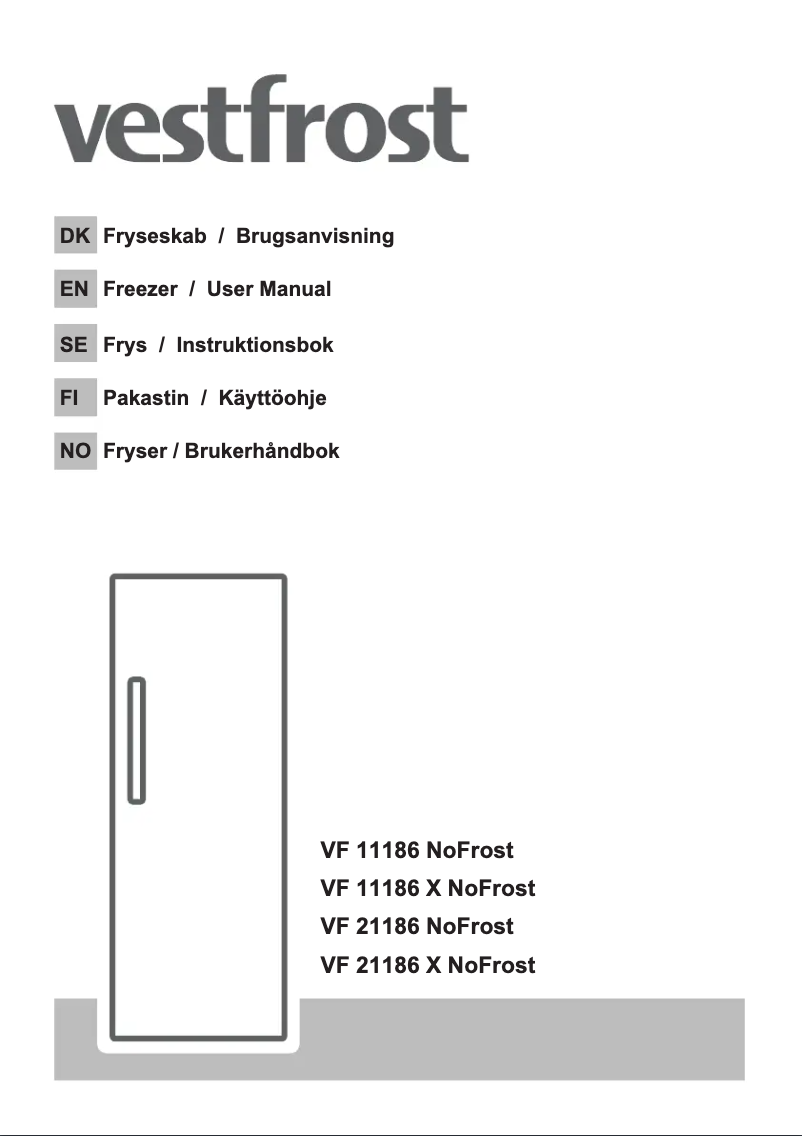 Page 1 de la notice Manuel utilisateur Vestfrost VF 21186 X NoFrost