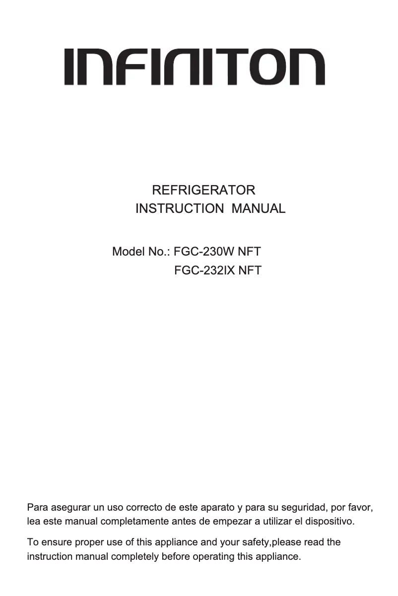 Image de la première page du manuel de l'appareil FGC-230W NFT