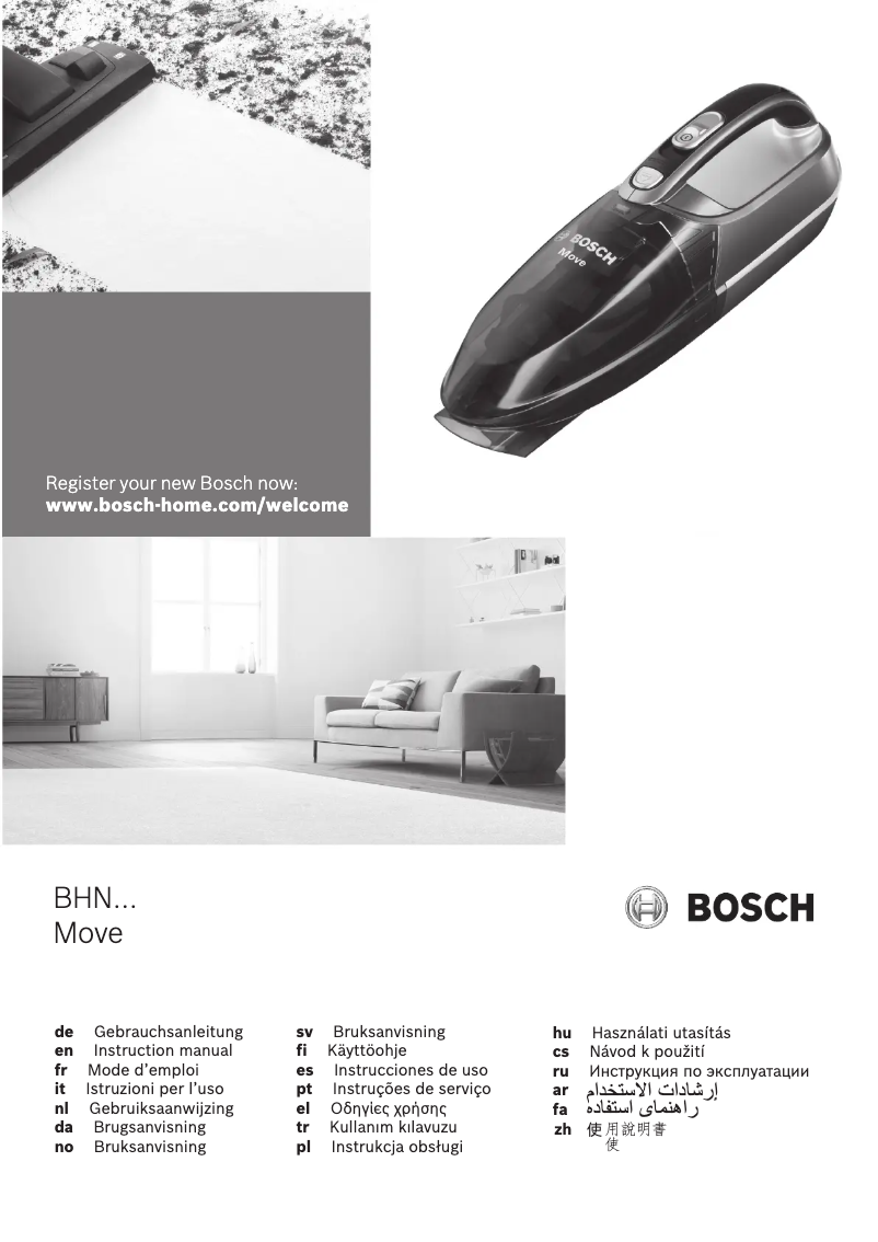 Page 1 de la notice Manuel utilisateur Bosch Move BHN14090
