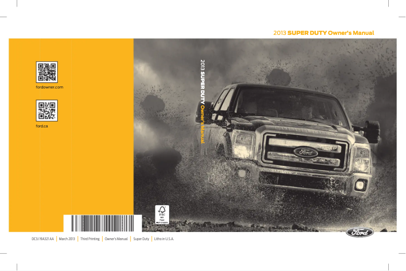 Page n°1 - Manuel utilisateur Ford Super Duty (2013)