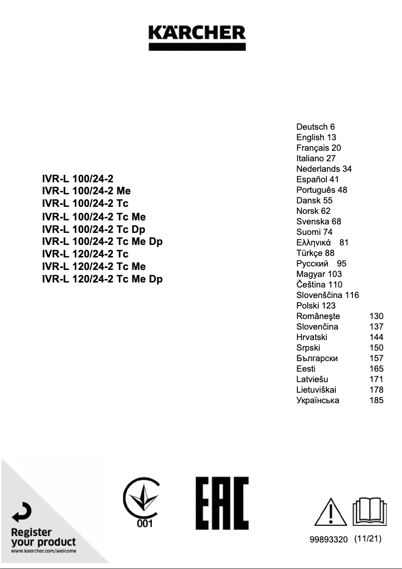 Image de la première page du manuel de l'appareil IVR-L 100/24-2 Me