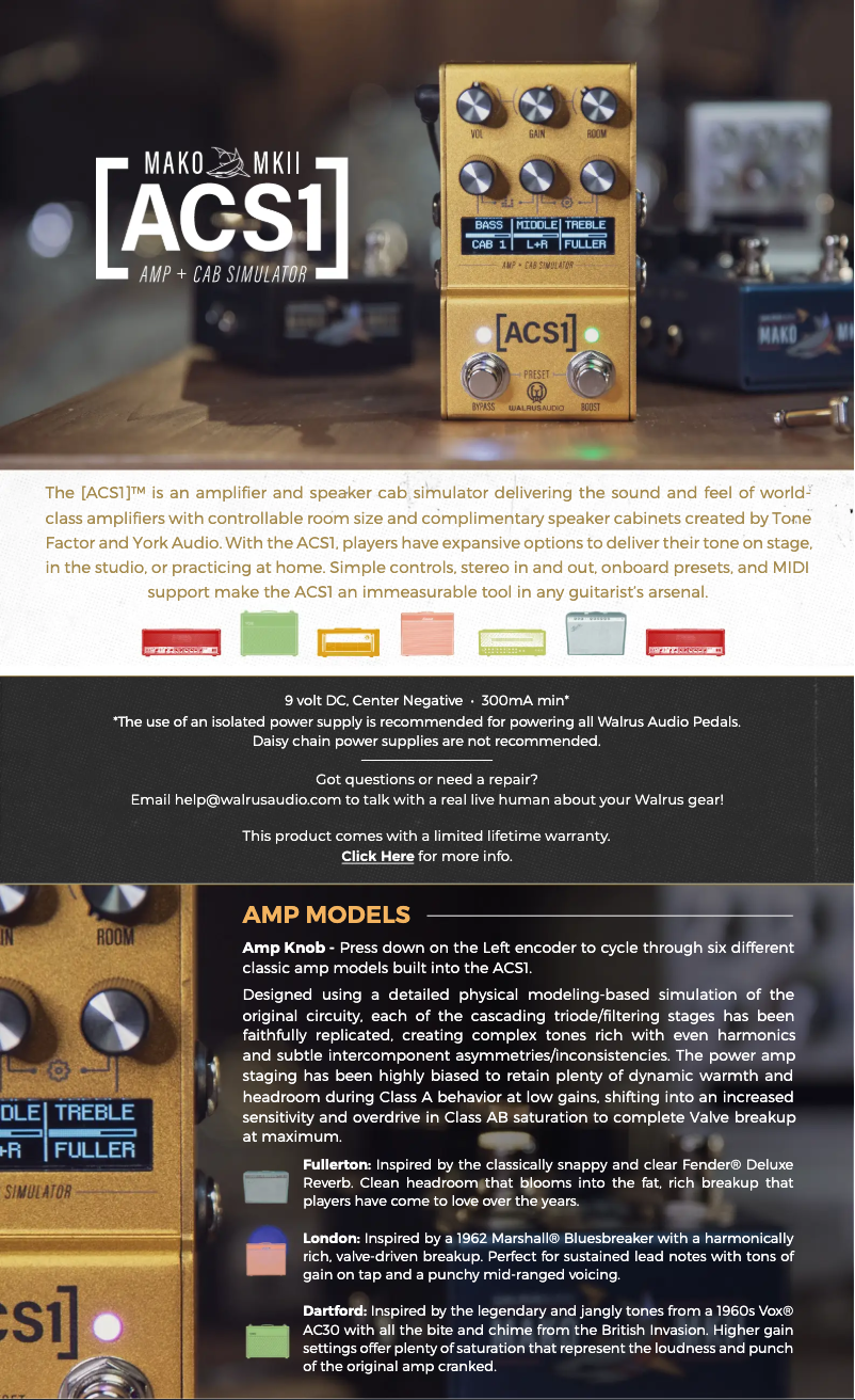 Page n°1 - Manuel utilisateur Walrus Audio R1