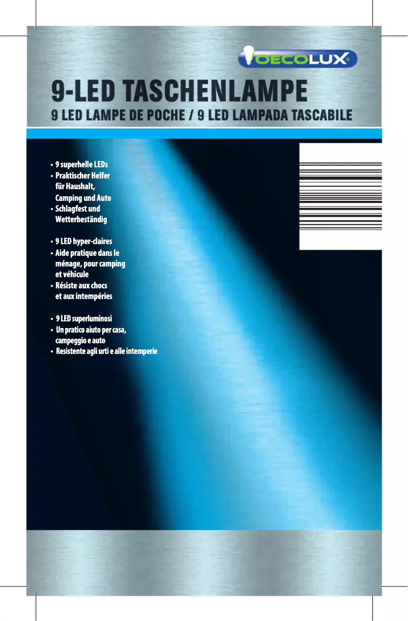 Page 1 de la notice Manuel utilisateur Oecolux GT-9LEDb-01