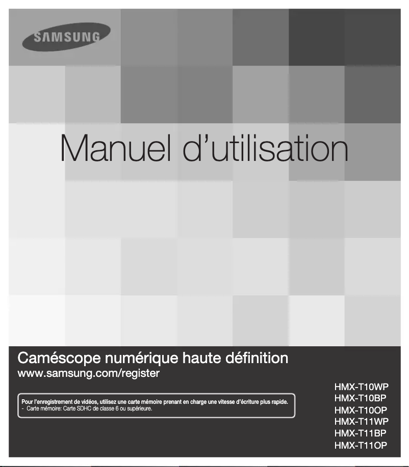 Image de la première page du manuel de l'appareil HMX-T10WP