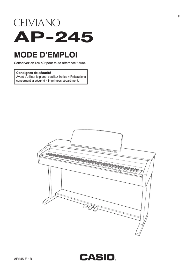 Page 1 de la notice Manuel utilisateur Casio Celviano AP-245