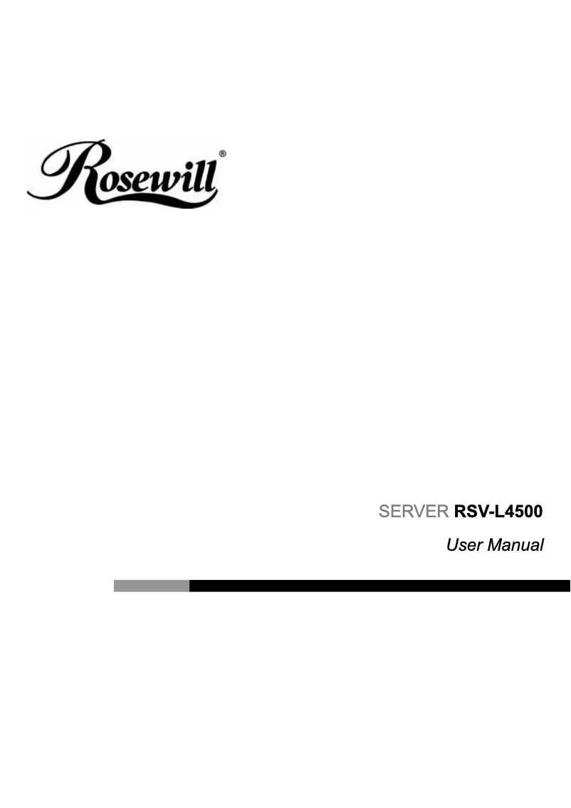 Image de la première page du manuel de l'appareil RSV-L4500