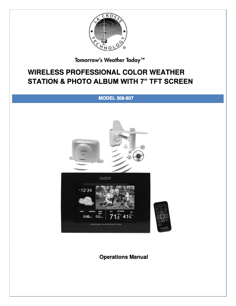 Image de la première page du manuel de l'appareil 308-807