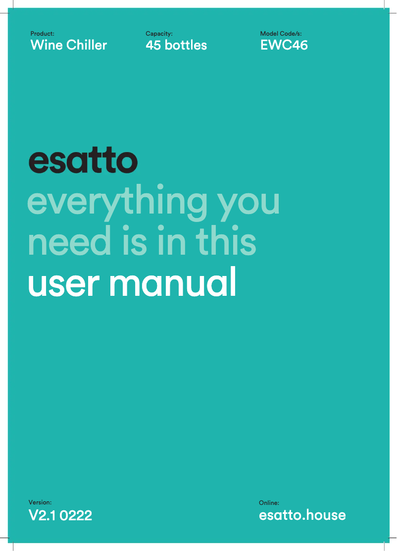 Page n°1 - Manuel utilisateur Esatto EWC46