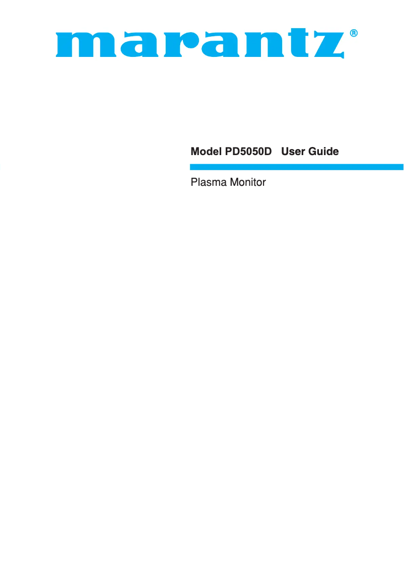 Page 1 de la notice Mode d'emploi Marantz PD5050D