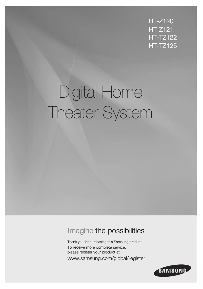 Page 1 de la notice Manuel utilisateur Samsung HT-TZ125