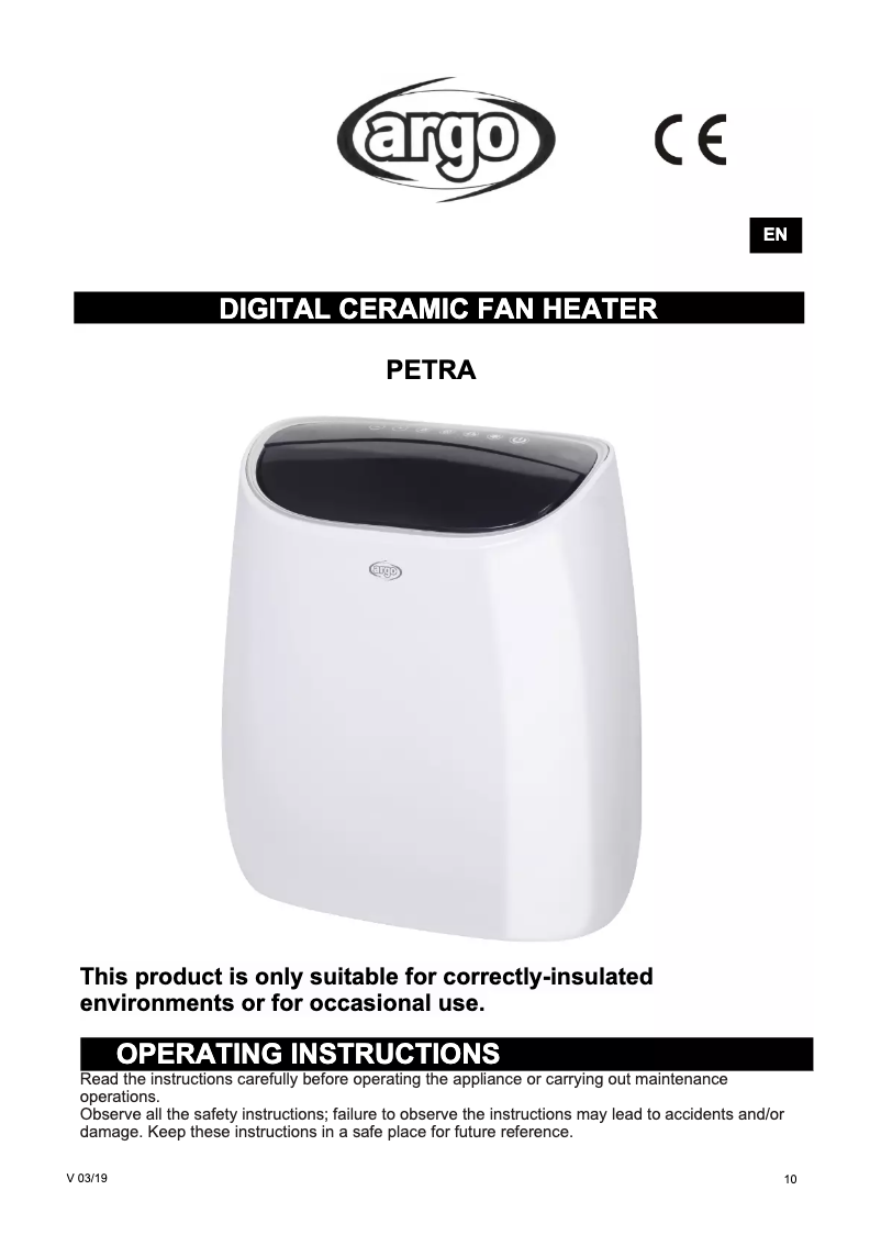 Page n°1 - Manuel utilisateur ARGO Petra
