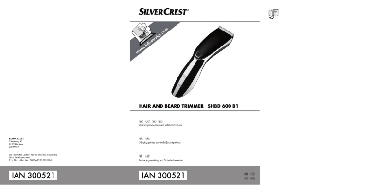 Page n°1 - Manuel utilisateur SilverCrest SHBD 600 B1