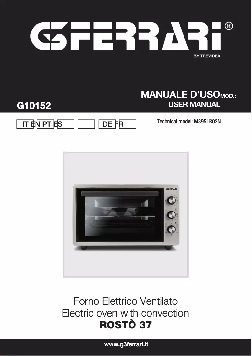 Page 1 de la notice Manuel utilisateur G3 Ferrari Rostò 37 G10152