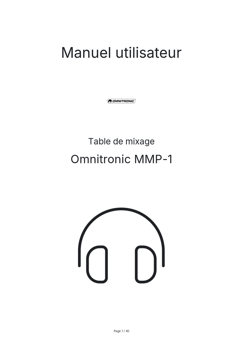 Image de la première page du manuel de l'appareil MMP-1