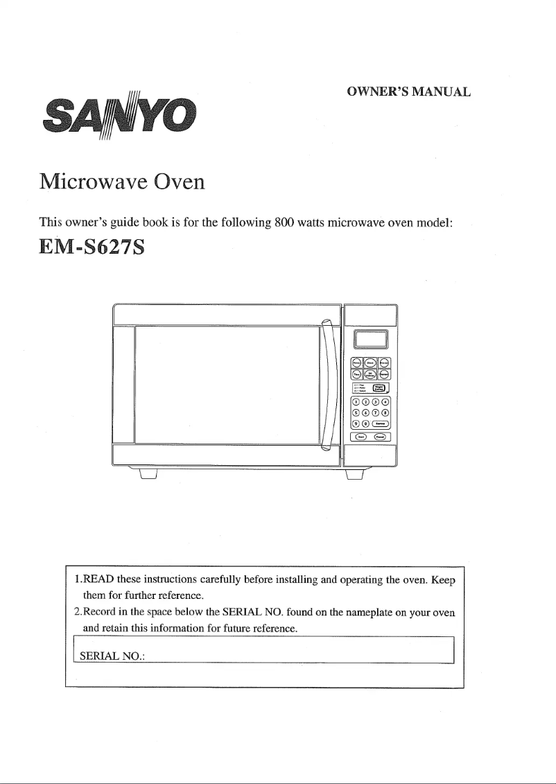 Page n°1 - Manuel utilisateur Sanyo EM-S627S