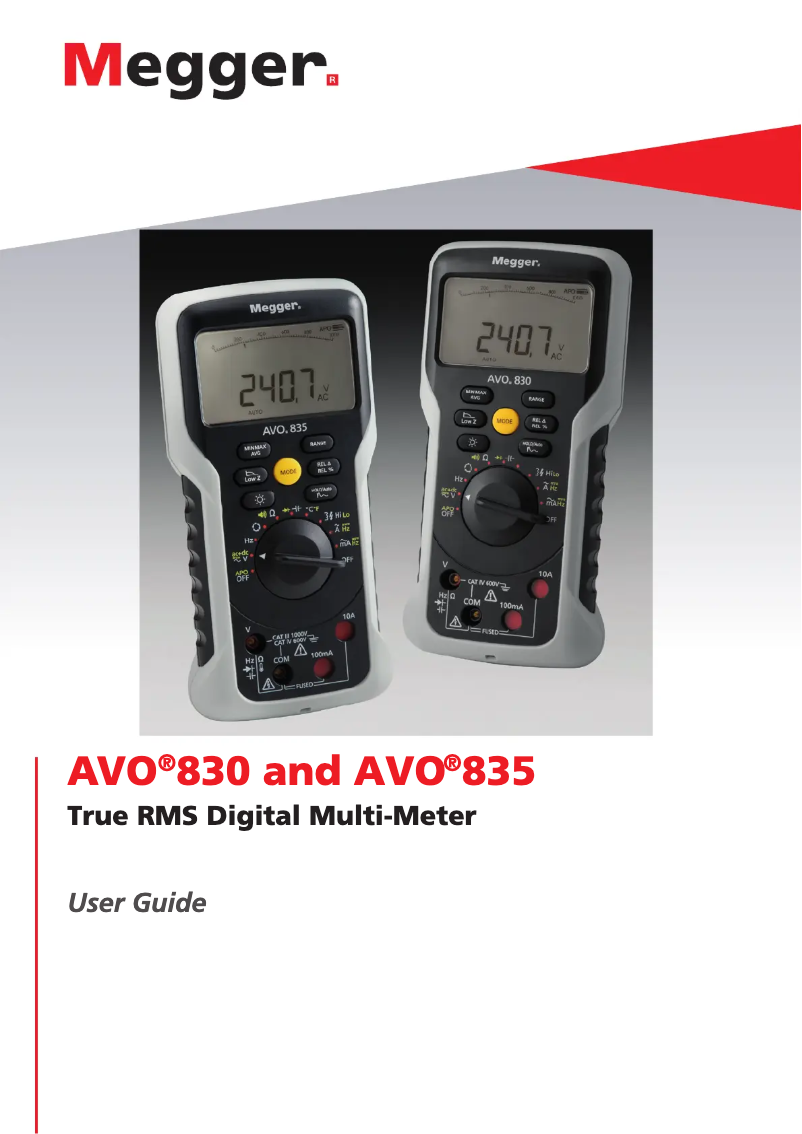 Image de la première page du manuel de l'appareil AVO830