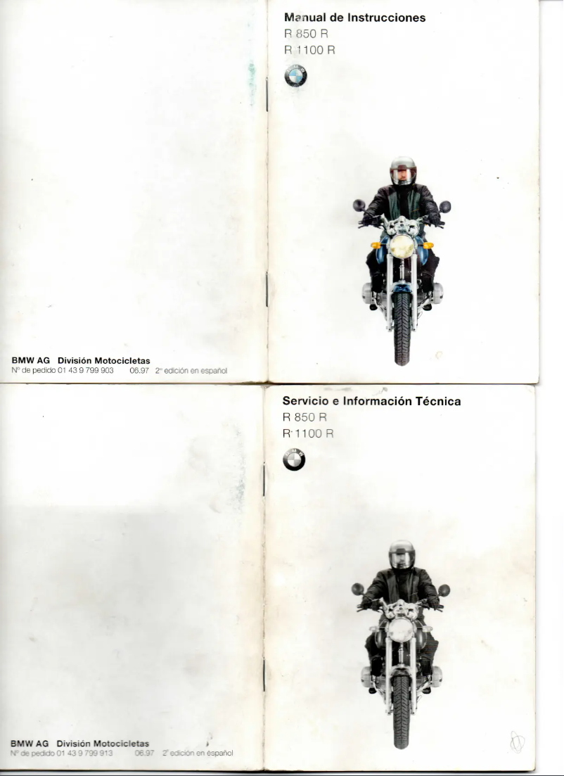 Page 1 de la notice Manuel utilisateur BMW R 850 R (1997)