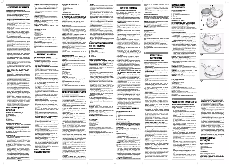 Page 1 de la notice Manuel utilisateur Ariete 181