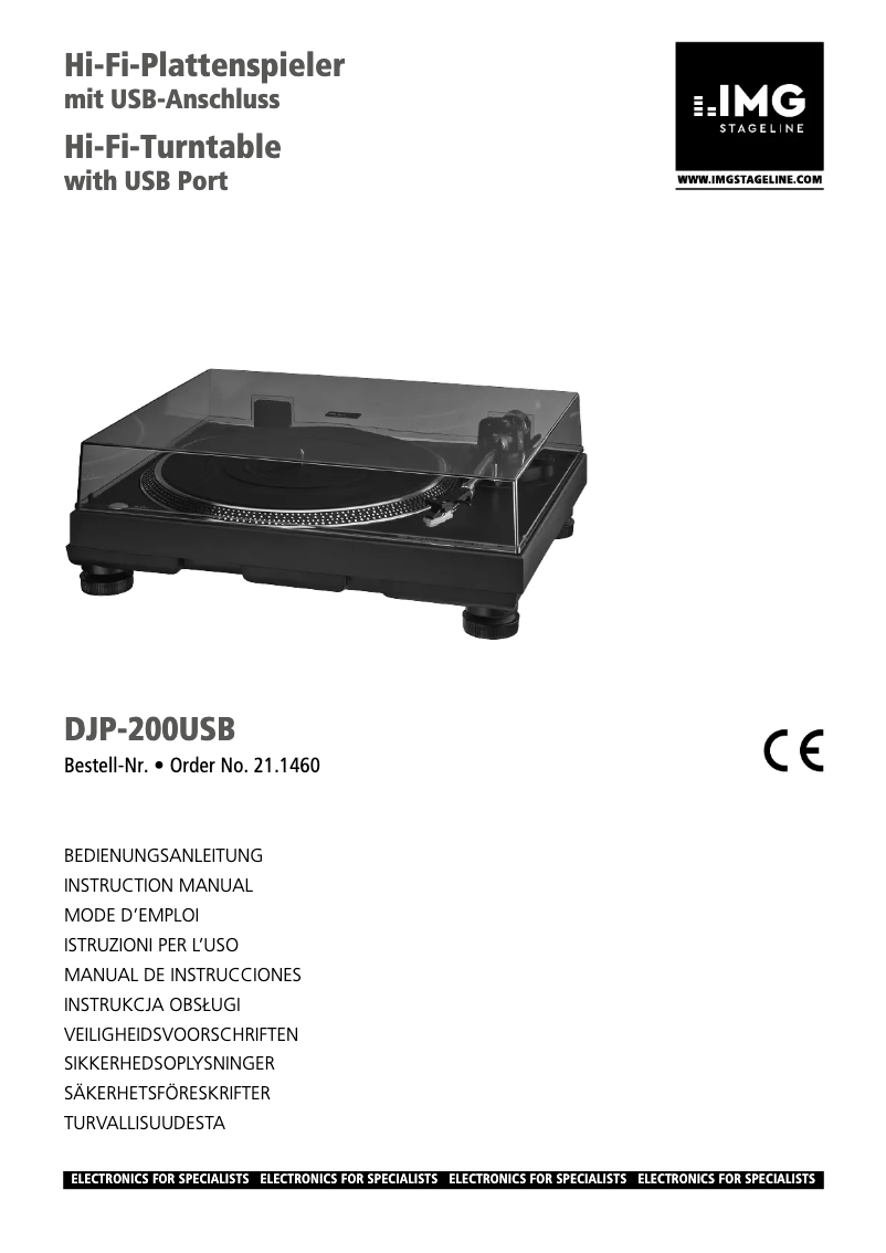Page n°1 - Manuel utilisateur IMG Stageline DJP-200USB