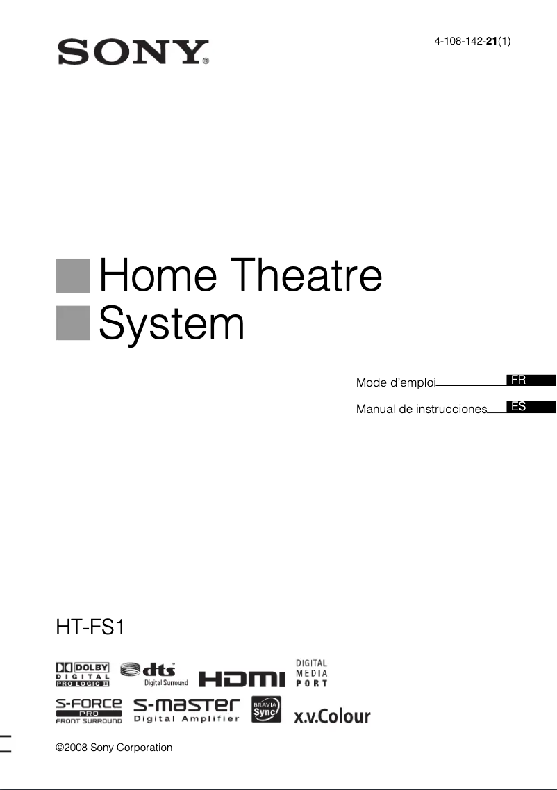 Image de la première page du manuel de l'appareil HT-FS1