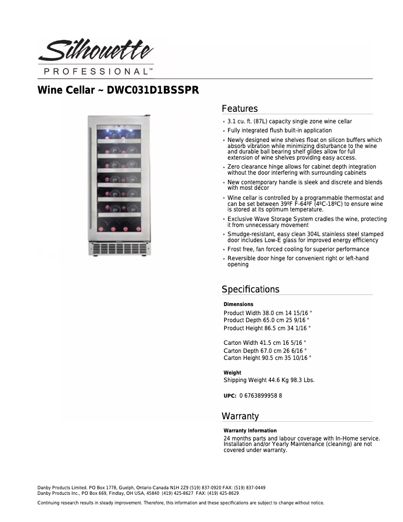 Imagen de la primera página del manual del dispositivo DWC031D1BSSPR