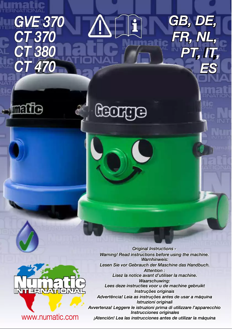 Page 1 de la notice Manuel utilisateur Numatic George GVE372-2