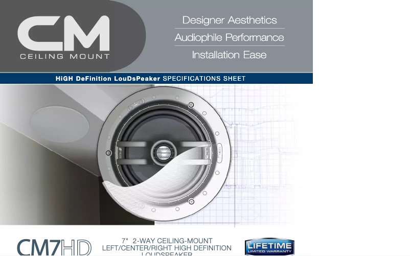 Page 1 de la notice Fiche technique Niles CM7HD